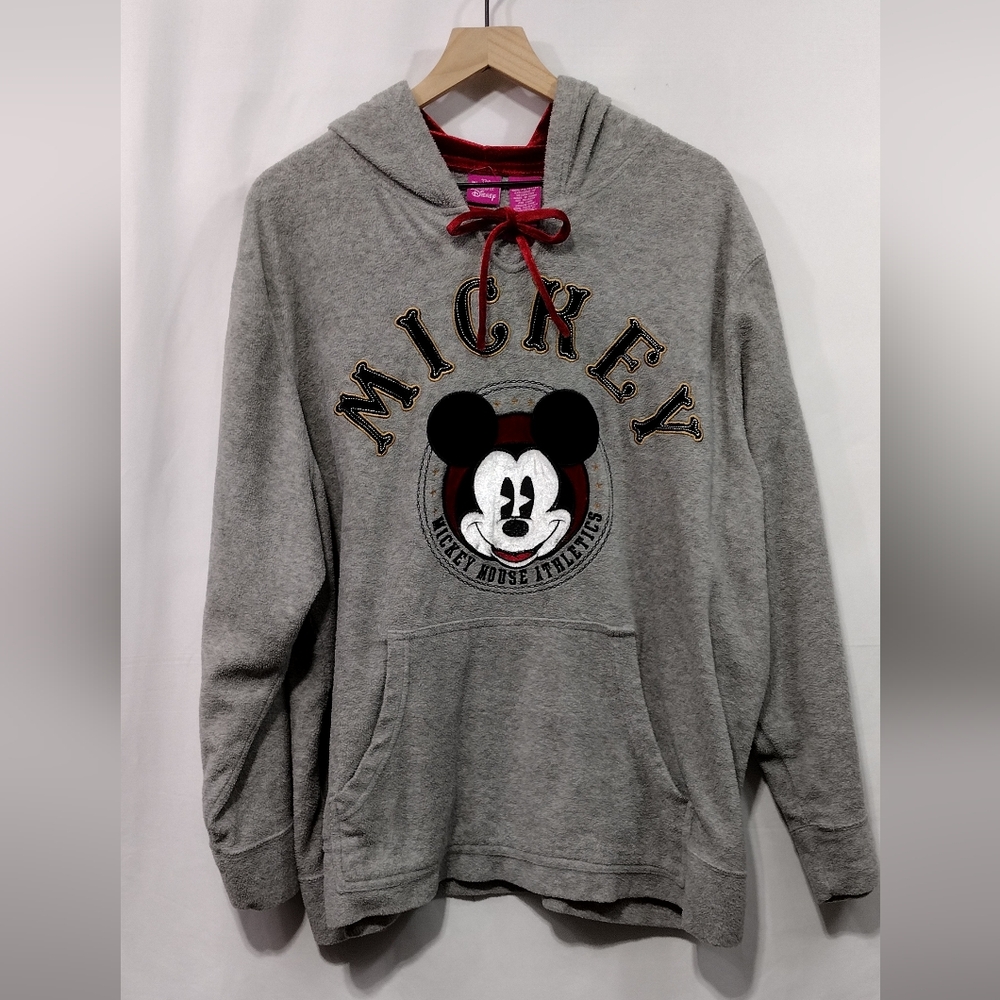 Wonderful World of Disney Fleece Mickey Mouse Hoodie Women's 3X Gray Cozy Magic - Picture 2 of 8